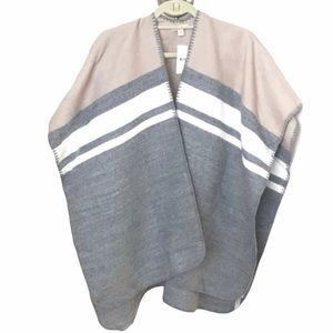 LOFT cozy beige and gray cape/poncho/wrap